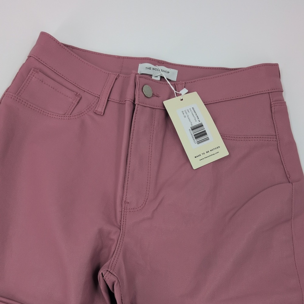THE NOLI SHOP Pink Coated Flare Jeans Womens Size 29 NWT Coated Denim Pants Glam